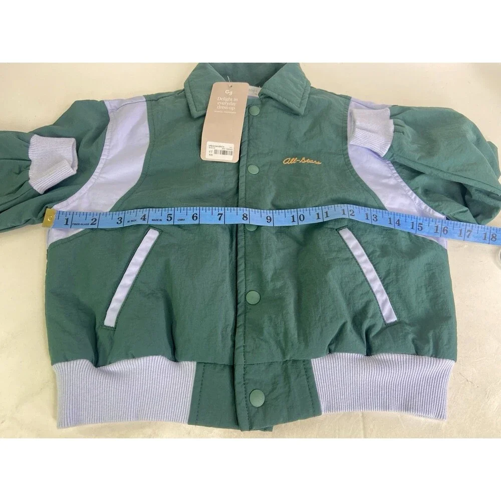 Gingersnaps Urban Maverick All Star Captain Varsity Jacket Green Boys Size 4